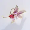 Brooches Delicate Cubic Zirconia Magnolia Brooch Flower Pin Clothing Accessories Corsage Female For Women Broch Jewelry Luxury