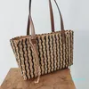 Designer - Borse a tracolla da donna in paglia a righe Borse in rattan firmate Borsa in vimini intrecciata a grande capacità Summer Beach Basket 2022