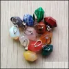 Charms Petit assortiment de pilier en pierre naturelle Chakra Chakra Hexagonal Prism Healing Reiki Point Pendants pour le collier Bijoux Making Dro DHCQ0