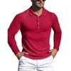 Camisa de malha pólo esportivo de golfe camisa de manga comprida camisetas de streetwear casual póoshirt jogger póos de inverno outono capuz para plus size 3xl capuz