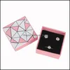 J￳ias J￳ias Irregar Geometry Box Box Ring Ring Gift Storage Pink Branco para colar estilo pendente Display Drop Drop 2 Dhuyl