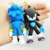 Animes Cartoon Super Mouse Sonic Toy Braps Keychain Anime Car Animation Pendant Poll Bag Ornament