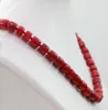 Kettingen Mode-sieraden Natuursteen Rood Koraal 8-10mm Onregelmatige Abacus Kraal Ketting Ketting 18" 45cm