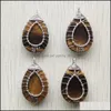 Charms Tiger Eye Wire Wrap Handmade Tree Of Life Charms Natural Stone Pendants Diy Necklace Jewelry Making Drop Delivery 2021 Finding Dhqfm