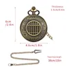 Montres de poche Chiffres romains Cadran Quartz Montre Bronze Exquis Fenêtre Relief Motif Collier Fob Chaîne Montre Vintage Cadeau