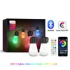 Strings Bluetooth Smart LED String Lights Christmas Garland App Controle remoto RGB ao ar livre Decoração de festas de casamento leve à prova d'água