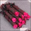 Couronnes De Fleurs Décoratives Tige Unique Rose Artificielle Romantique Saint Valentin Mariage Fête D'anniversaire Fleur De Savon Rouge Rose Bleu 1335 Dhfgk