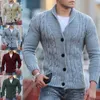 Herentruien Warm Stijlvolle Turn Down Collar Winter Sweater Coat Thermal Autumn Cardigan voor werk