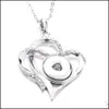 Pendentif Colliers Croix Snap Bouton Coeur Pendentif Collier En Acier Inoxydable Chaîne Fit 18Mm Snaps Boutons Femmes Bijoux Drop Livraison 2 Dhny6