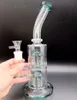 9 tums vattenpipor i glas rak typ vattenpong med dubbel trädarm Perc hona 14 mm rökrör