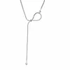 Anhänger Halsketten Vintage Edelstahl Quaste Knoten Halskette Für Frauen Pullable Design Perle Schlüsselbein Kette Mode Schmuck