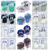 Maglie da baseball James 1984 1995 in pensione 24 Ken Griffey Jr Vintage Baseball Jersey Flexbase 2016 Giovanni Pullover Base Pullover e cucito Blue Green White