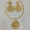 Andra smyckesuppsättningar set runda örhängen hänge halsband armband ringar för kvinnor afrikanska brud dubai gyllene festival bröllop 220831