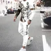 Erkek Trailtsits 3D baskı erkekler Set Trainesuit Sport Suits Beyler 2 Parça Uzun Kollu Pantolon Pantolon Spor Salyaçları Günlük Spor Giyim