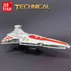 Blokken blokken 67106 Jiestar Hightech Moc Venator Attack Cruiser Fighter Destroyer Brick Technical Model Building Star Blocks Space Ship Toys T220901