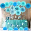 Décoration de fête 20pcs Halloween suspendus ventilateurs en papier guirlandes de fleurs ficelle fanion pour mariage anniversaire Fiesta mexicain 220901