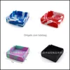 Ashtrays Square Elastic Force Ashtraies Muti Color Storing Ash Portable Ashtray Marbling Decorative Pattern Uneasy To Break 5 8Ds C2 Dhmed