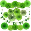 Décoration de fête 20pcs Halloween suspendus ventilateurs en papier guirlandes de fleurs ficelle fanion pour mariage anniversaire Fiesta mexicain 220901