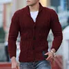 Herentruien Warm Stijlvolle Turn Down Collar Winter Sweater Coat Thermal Autumn Cardigan voor werk