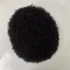 Indiase maagdelijk menselijk haarvervanging Afrikaanse Amerikanen 4 mm afro kinky krul Curl volledige kanten toupee voor zwarte mannen snelle levering