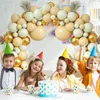 Wystrój imprezy biały złote balony łukowe zestaw girland nago różoon Balon urodzin