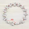 Link Armbanden Geweldige kleurrijke meerkleurige edelstenen Gems Silver Color Bracelet Health Fashion Sieraden voor vrouwen gratis doos SL58