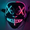 2023 festliga fest Halloween Toys Mask Led Light Up Funny Masks The Purge Election Year Great Festival Cosplay Costume Supplies