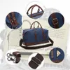 Markroyal 패션 캔버스 여행 가방 가죽 대용량 빈티지 수하물 가방 캐주얼 빈티지 간단한 토트 가방 드롭 CX200718325P