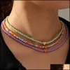 Kralen kettingen 3pc/set strand zomer snoepkleur zaad kralen vriendschap sieraden hart charme kettingen mooie dames kraag choker boh dhfmn