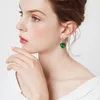 Dangle Küpeler Yeşil Emerald Drop Gümüş Kadınlar Kalp Düğün Bohemia Partisi Kostüm Accessorie Bijoux Fine Limited