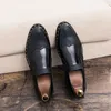 Loafers Men Shoes British Color Matching PU Pointed Toe Carved Slip-on Fashion Business Casual Wedding Party Daily AD087
