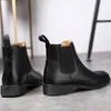 Martin Boots Herren europäische und amerikanische Herbstleder Lederspitze Zehen Chelsea Schuhe High Top Set Füße