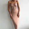 Beadings Woman Lady Sexy sukienki z ramion projektanci bandaż bodycon szczupły ołówek sukienka YS30165