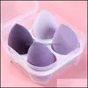 Applicatori di spugne Applicatori di spugne di trucco in cotone Cotone 4 pezzi Beauty Egg Soffio cosmetico Spugna Cuscino Fondotinta Strumento in polvere Dhmz9