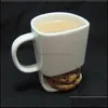 Mugs Ceramic Mug White Coffee Milk Biscuits Dessert 250Ml Cup Tea Kka3109 Cookie Home Side For Pockets Office Holder 1428 V2 Drop Del Dhi7A