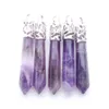Natural Stones Long Hexagonal Pointed Pendants Reiki Stone Prisms Exquisite Charm For Jewelry Making DIY Necklaces Accessories BN300
