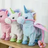 Plush Dolls 35cm Funny Electric Walking Unicorn Plush Toy Stuffed Animal Toys for Children Electronic Music Unicorn Toy Christmas Gifts 220902