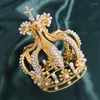 Pinces À Cheveux Baroque Bijoux De Mariée Strass Perles Croix Couronne Pour Gâteau De Fête Fleurs Diadèmes Décoration Anniversaire Diadème Ornements