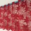 Cortina de alta qualidade Christmas Red Lace Coffee Half Kitchen Blind 50 200cm