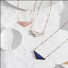 Pendentif Colliers Triangle Bleu Rose Quartz Turquoise Collier Pierre Naturelle Marque Plaqué Or Colliers Pour Femmes Bijou Dhseller2010 Dhqdc