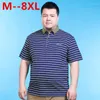 Мужские Polos 10xl 8xl 6xl 5xl 4x Summer Men Shirt Rush Business Casual Stripe Fashion Male Short Retie