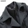 Herenpakken Blazers Nieuwe Men Wol Blend Jackets Herfst Winter Solid Color Cold Strops Men Wol Overjas Doublar Casual Trench Coat Male L220902