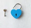 7 ألوان على شكل قلب على شكل قلب متحدة المركز المعدني Mulitcolor مفتاح القفل القفل الصالة الرياضية حزمة أقفال الباب لوازم المبنى