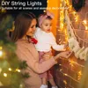 Strings Fairy Lights Srebrny/Miedziany Drut Świąteczny Sznurek LED Outdoor z przełącznikiem imprezowy dom ślub Dekoracja choinki