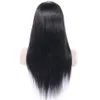 Perucas de cabelo humano indiano Parte de renda reta Perucas frontais de cor natural Remy Hair com franja