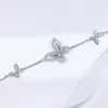 2022 Marque Hot S925 Sterling Silver Link Chaîne Cristal Diamant Papillon Bracelet De Mariage Design Party Bijoux Lady Bracelet Top Qualité