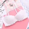 Bras Push Up White Women Half Cup Bra Lingerie Thin Cotton Bekväm Sexig underkläder Spets A B Embrodery Siere 220902