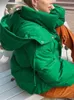 Женщины вниз по парке корейская мода повседневная урожая зимние куртки одиночные грудь с капюшоном Solid Parkas Женщины с эстетическими пальто Allmatch Streetwear 220902
