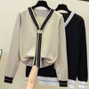 Women's Sweaters Women's Women Winter Sweater And Pullovers Vneck Striped Vintage Knitwear Long Sleeve Oversized Pull Jumpers Outwear