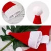 Juldekorationer 104st Jul Santa Hat Tabell Provises Holwer Christmas Silverware Candy Wine Bottle Home Kitchen Table Decoration 220901